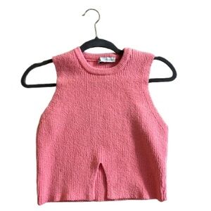 Zara Pink Cropped Sweater Tank